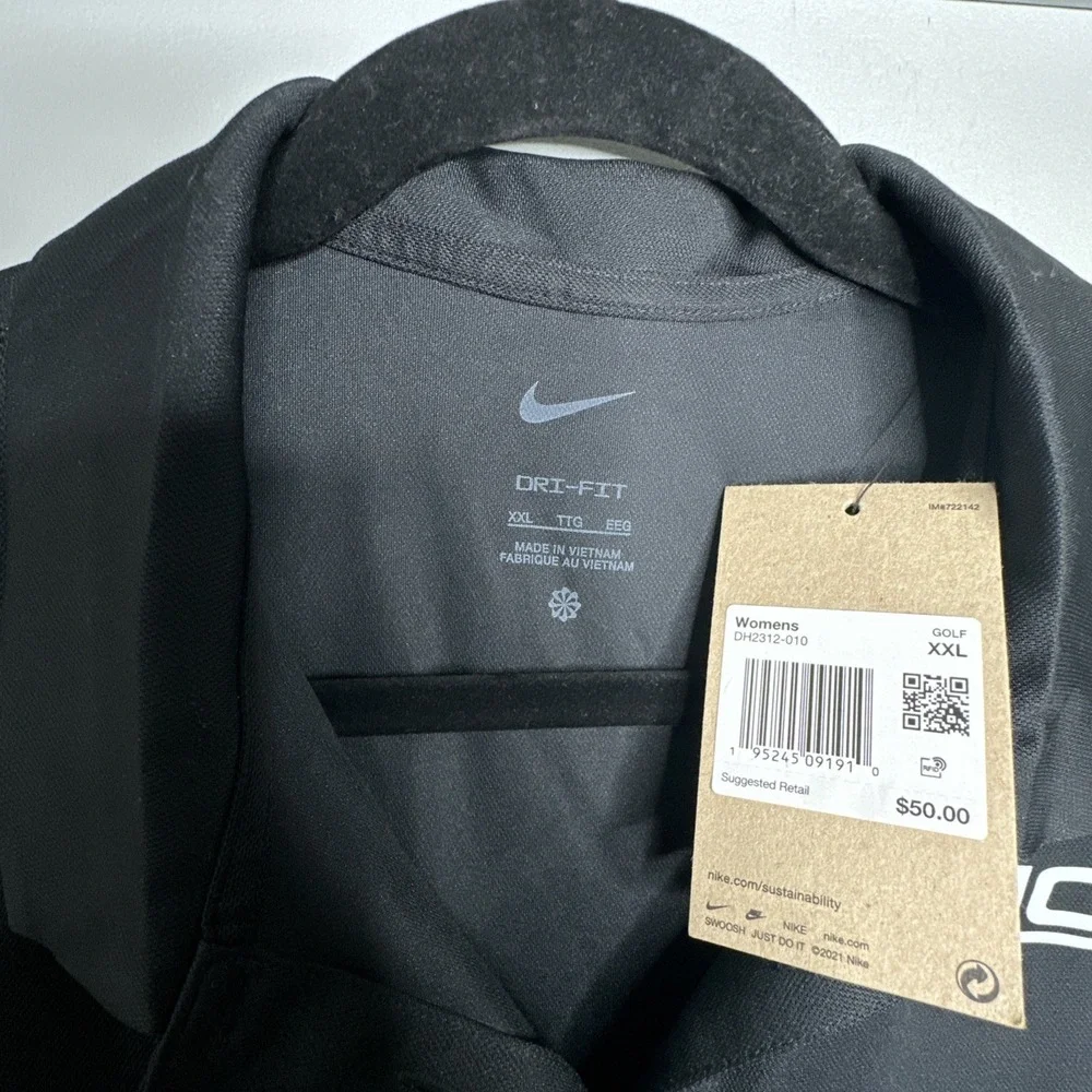 Nike Victory Women's Golf Sleeveless Polo Shirt w/ ACC Black‎ Dri-Fit DH2312-010
